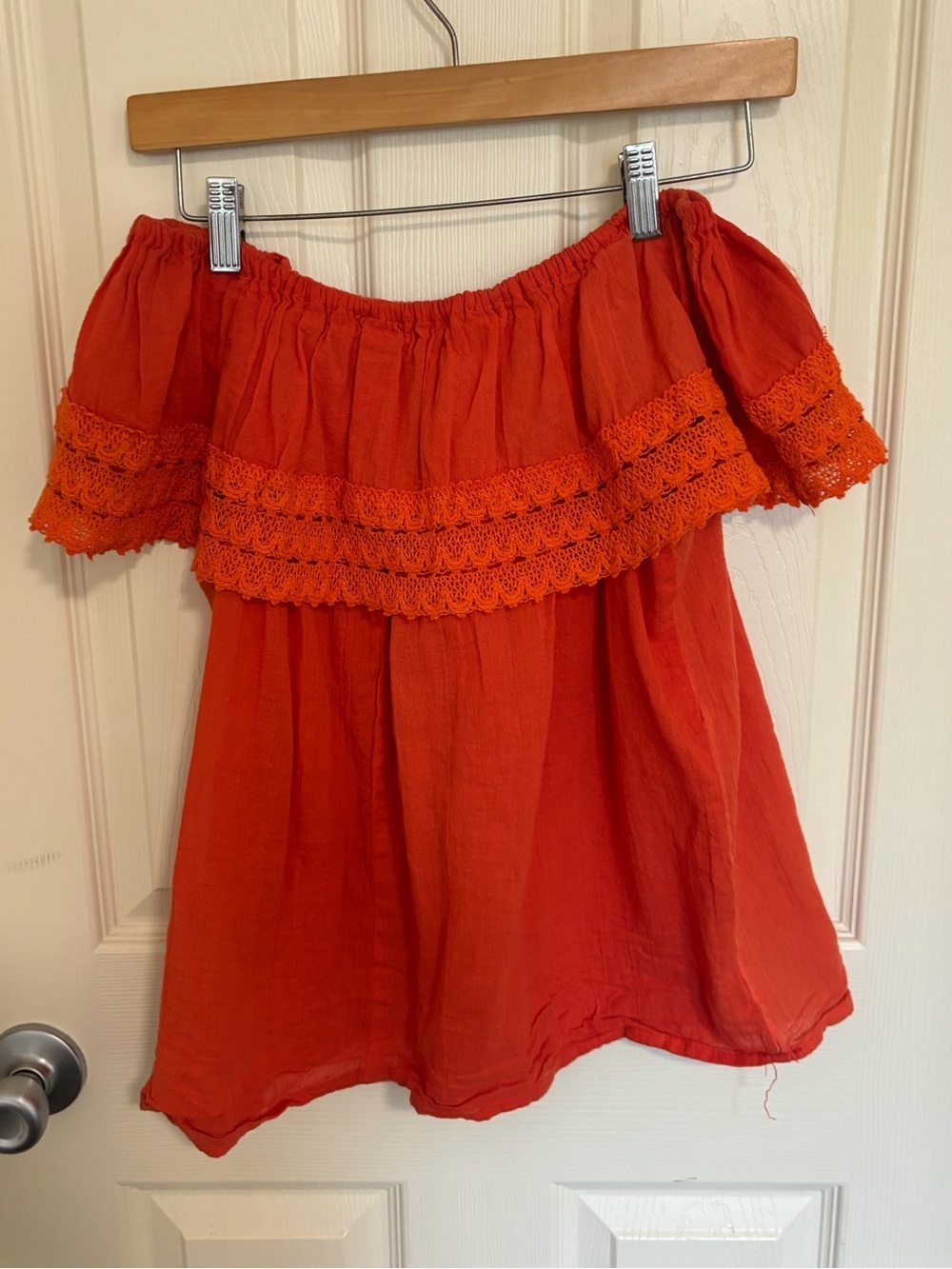 Boho Embroidered Off‑Shoulder romantic Top – Floral Festival Blouse Small - Picture 3 of 5